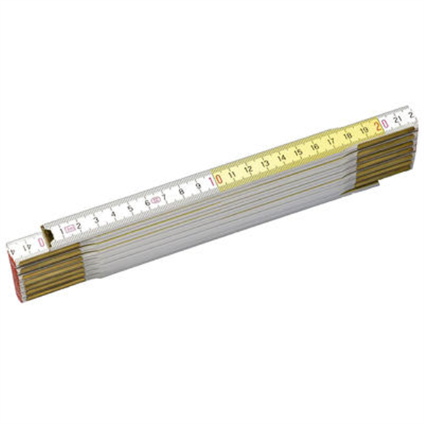 Mètre pliant en bois blanc et jaune Stanley largeur 15 mm longueur 2 m