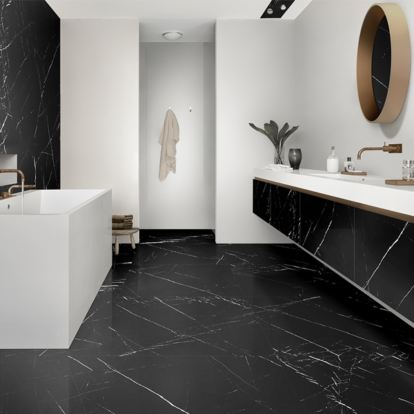 Carrelage de sol intérieur effet marbre en grès cérame rectifié - Cave - 120,0 CM x 120,0 CM - ép. 6,00 MM - Markina