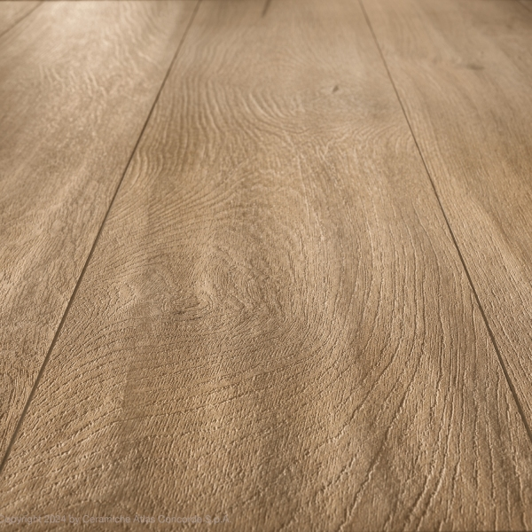 Carrelage effet bois en grès cérame pour sol et mur intérieur - Log - 120 x 20 cm - ép. 9 mm - Icon Oak