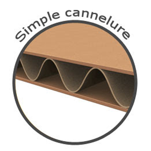 Carton d'emballage simple cannelure - longueur 400 mm - largeur 270 mm - hauteur 228 mm