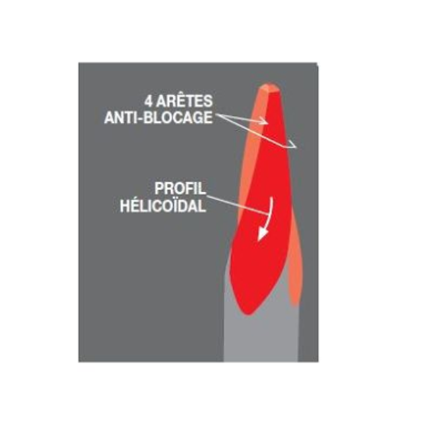 Pic béton hélicoïdal 322 Diager SDS-Plus SDS-Max 14 x 250 mm