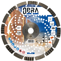 Disque diamant expert pour découpe matériaux durs Ø 230 mm - Obra - 16 segments - Alésage 22,23 mm