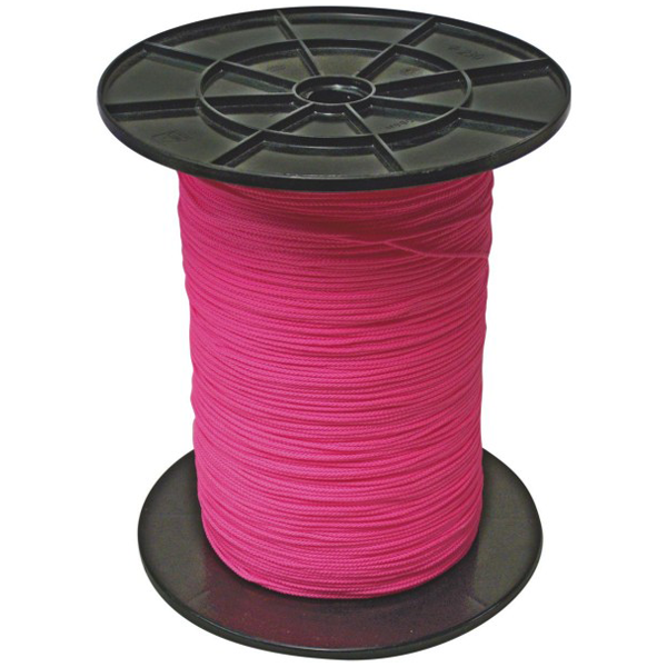 Tresse polypropylène rose fluo 8 fuseaux traitée anti-UV résistance 45 kg 2 mm x 200 ml