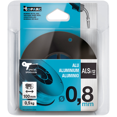 Bobine fil mig alsi12 diamètre 0.8 mm 0.5kg bobine de diamètre 100 mm