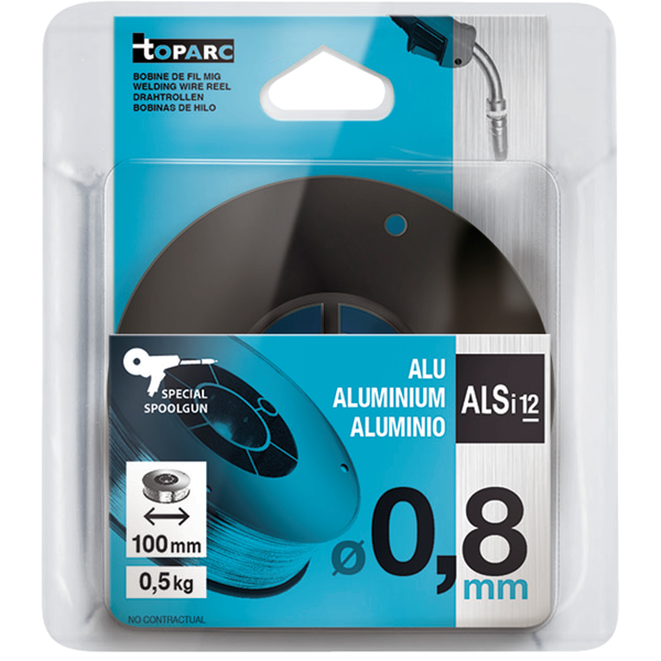 Bobine fil mig alsi12 diamètre 0.8 mm 0.5kg bobine de diamètre 100 mm