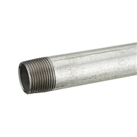 Tube mamelon double à filetage conique mâle - M 15 x 21 - Longueur 50 cm - Acier galvanisé