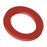 Joint d'étanchéité pour raccord 20 x 27 - Dimensions 18 x 24 x 1.5 mm - Fibre rouge - Lot de 8
