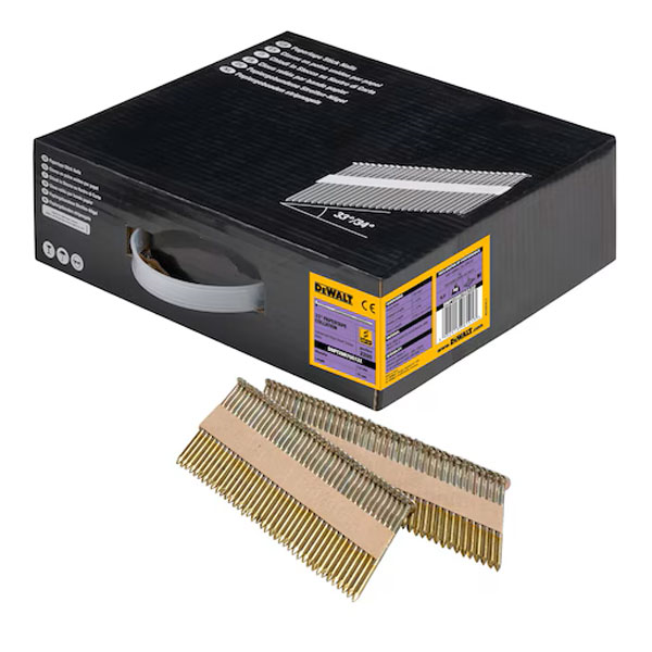 Pointe crantée galvanisée en bande papier à 33/34° Dewalt - 2,8 x 75 mm - Pack de 2200