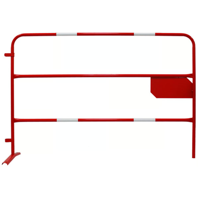 Barrière de chantier rouge et blanche - bandes réfléchissantes - 1,50 x 1 m