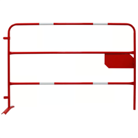 Barrière de chantier rouge et blanche - bandes réfléchissantes - 1,50 x 1 m