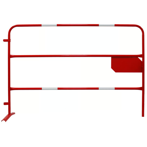 Barrière de chantier rouge et blanche - bandes réfléchissantes - 1,50 x 1 m