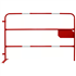 Barrière de chantier rouge et blanche - bandes réfléchissantes - 1,50 x 1 m