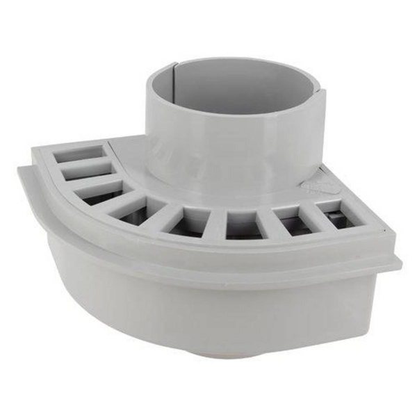 Siphon de balcon pour recueil eaux de ruissellement Ø mâle 100 mm - SB100 Nicoll - PVC Gris clair