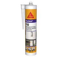 Mastic silicone pour joints de menuiseries et vitrages - SikaSeal 110 - Transparent - cartouche de 300 ml