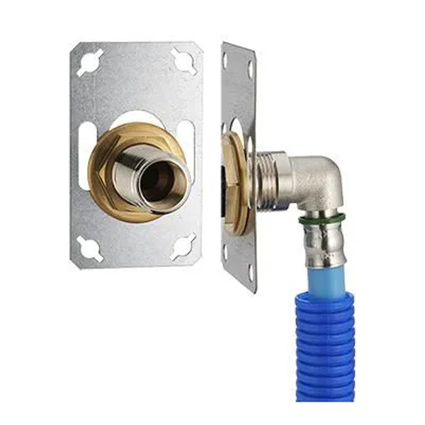 Platine simple PER à sertir pour robinet mural - Kit Fix System - Ø 16 mm - sortie femelle 15 x 21 mm