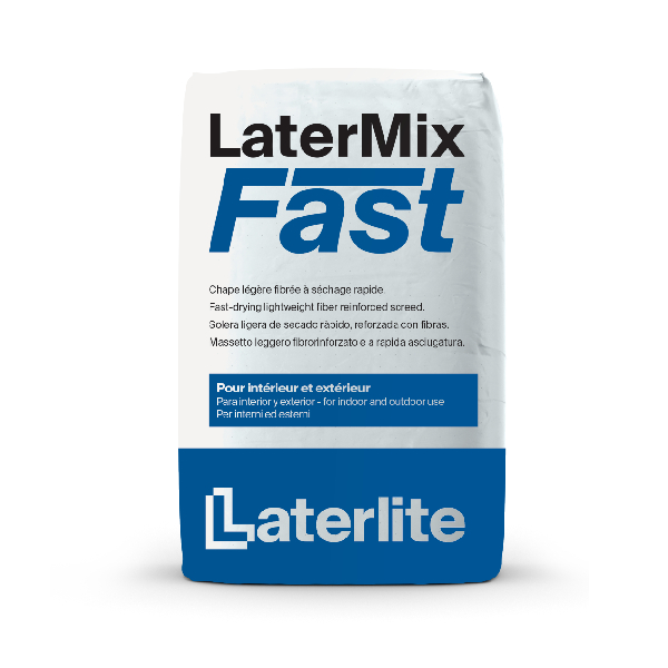 Chape légère fibrée à séchage rapide - Latermix Fast - intérieur et extérieur - sac de 16,0 LTR