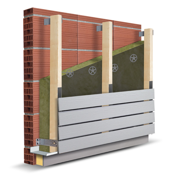 Panneau laine de verre pour murs extérieurs sous bardage ventilé - Façade 32 P Ursa - R=3,75 m².K/W - 1,35 M x 0,60 M - ép.120 MM