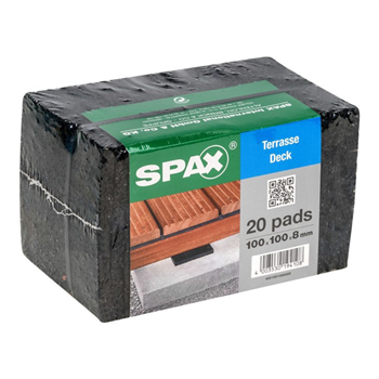 Tampon d'isolation pour terrasse Spax - 100,0 MM x 100 MM - ép. 8,00 MM - 20 pièces