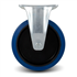Roulette sur platine fixe caoutchouc élastique bleu diamètre 160 mm