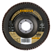 Disque à lamelles spécial acier et inox - LSZ F1 Rhodius - 125 x 22.23 mm - grain 80