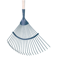 Balai à gazon dents rondes avec manche droit