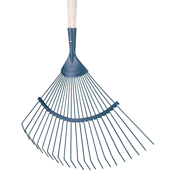 Balai à gazon dents rondes avec manche droit