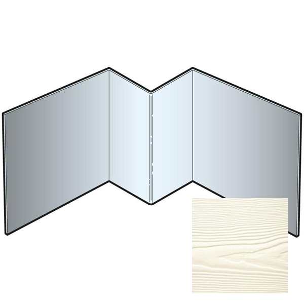 Profil d'angle intérieur pour bardage Cedral Lap - Aluminium laqué Blanc everest C01 - longueur 3 M