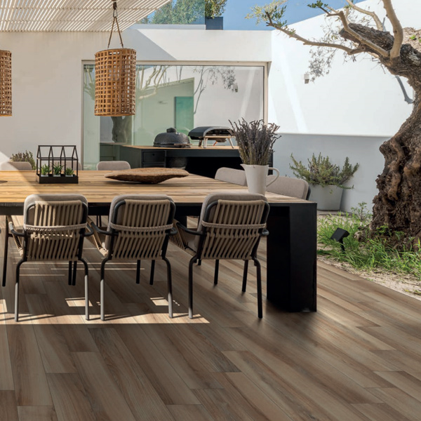 Carrelage sol intérieur effet parquet en grès cérame rectifié - New Derby - 120,0 CM x 20,0 CM - ép. 9,50 MM - Rovere