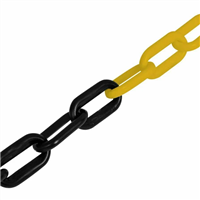 Chaîne plastique Taliaplast n°8 bicolore jaune noir maillon de 49x29 mm - 25 mètres