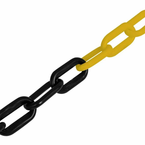 Chaîne plastique Taliaplast n°8 bicolore jaune noir maillon de 49x29 mm - 25 mètres