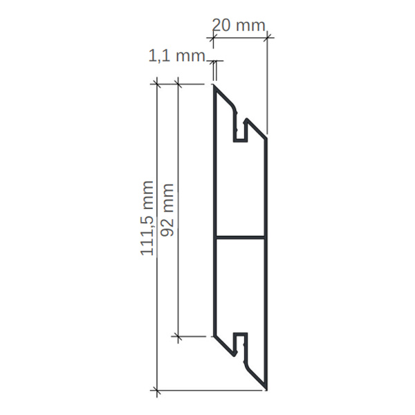 Lame pour clôture aluminium persienne - Louver 110 - Anthracite RAL7016 - Haut. 11,15 CM - Long. 1,985 m - Lot de 4