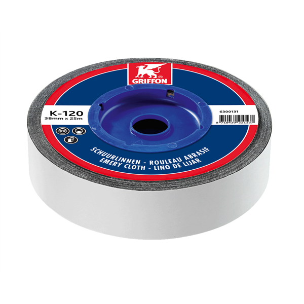 ROULEAU ABRASIF K-120 - 25 M X 38 MM - GRAIN 120