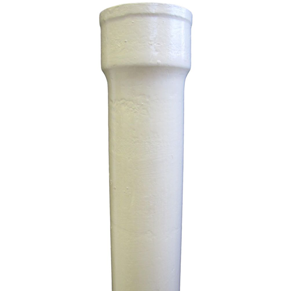 Dauphin droit en fonte Rheinzink pour tuyau de descente de 100 MM - longueur 1 M - peinture d'apprêt blanche