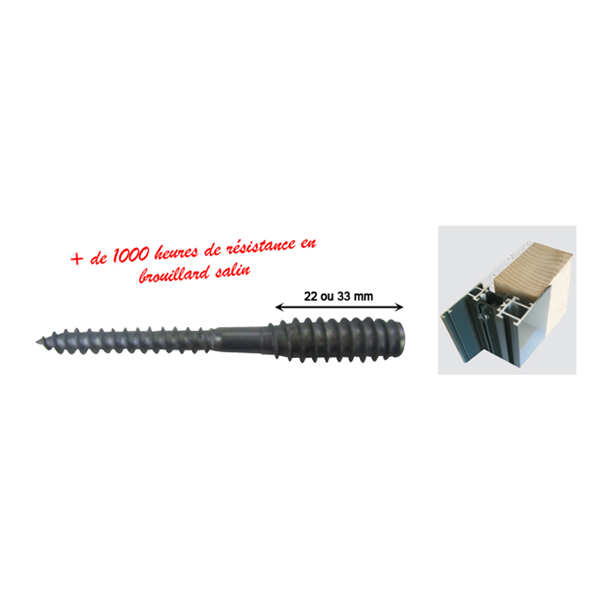 Vis TOP ROC spéciale menuiserie alu sur dormant bois Filet 33 mm 06x80 - boîte de 100