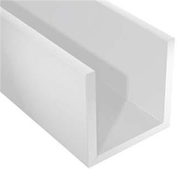 Profilé U en PVC blanc CQFD - largeur 54 mm - hauteur 20 mm - longueur 2.6 m