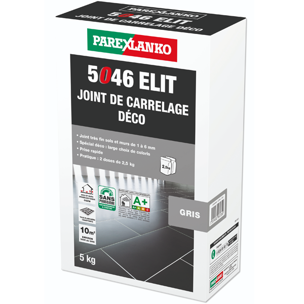 Joint de carrelage déco - 5046 Elit - sol et mur joints de 1 à 6 mm - Gris perle Sac de 5 KG