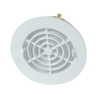 Grille de ventilation intérieure Nicoll - Avec moustiquaire - Diamètre 180 mm - Résine blanche