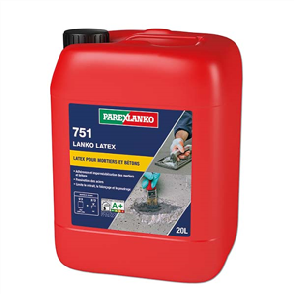 Résine d'accrochage pour mortiers et bétons - Lanko Latex 751 - bidon de 20 Litres