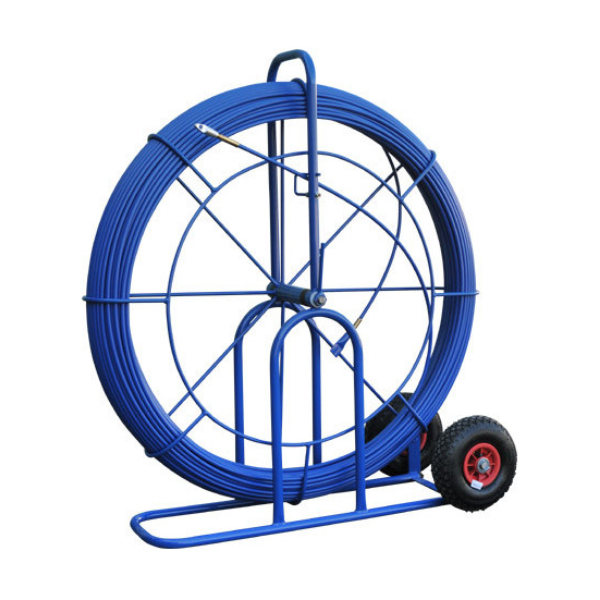 Aiguille de tirage pour électricien - ø 11 mm x 200,00 m - Roue ø 1000 mm - Livré avec 2 embouts filetés M12 et une ogive