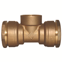 Raccord laiton Té Femelle 1"1/4 au centre SUMO pour tube PE Ø40 mm