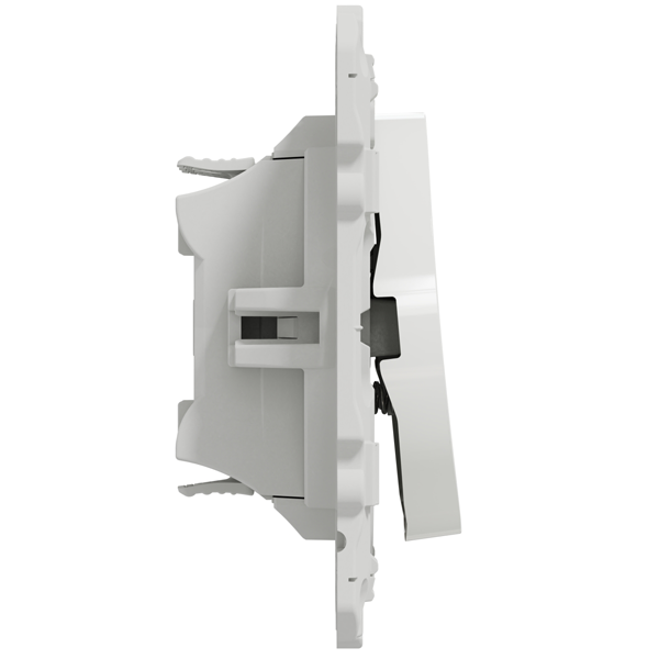 Interrupteur double poussoir Schneider Odace à encastrer - avec support de fixation - blanc - 10A 250V