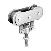 Monture sur chant Mantion 0235D pour rail 3530 - 2 galets en Delrin - porte de 80 kg - vis M10 - Lot de 2