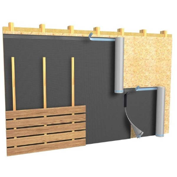 Pare-pluie Delta Fassade S spécial claire-voie et bardages ajourés rouleau de 1.50 x 50 m