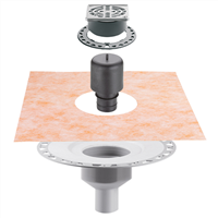 Kit complet pour siphons Kerdi-Drain avec sortie verticale pour douche à l'italienne