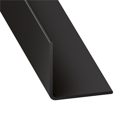 Cornière d'angle égale PVC noir - 20 x 20 mm - longueur 1 mètre