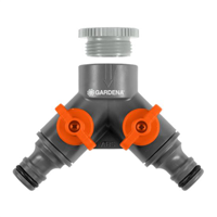 Raccord automatique sélecteur 2 voies avec vanne arrêt - Pour robinet 20/27 ou 26/34 - Gardena