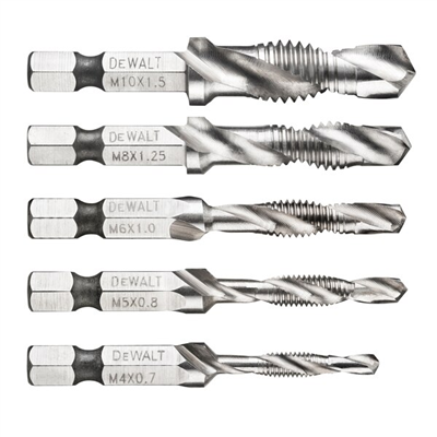 Foret à tarauder Dewalt DT50060-QZ 2 en 1 perçage taraudage M4 à M10 - lot de 5