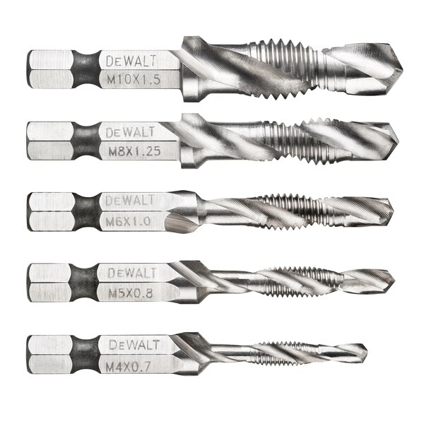 Foret à tarauder Dewalt DT50060-QZ 2 en 1 perçage taraudage M4 à M10 - lot de 5