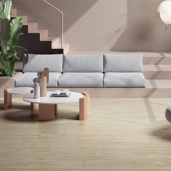 Carrelage sol intérieur effet parquet en grès cérame émaillé - Mywood - 60,4 CM x 20,0 CM - ép. 8,20 MM - Beige