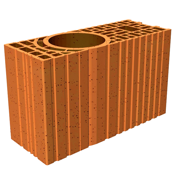 Brique poteau multi-angle rectifiée isolante Porotherm GF R20 - RC 80  - 515,0 MM x 200 MM x 299,0 MM